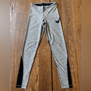 Nike Pro Gray and Black Leggings Size SMALL